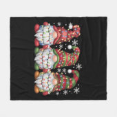 Drie Kabouters Buffalo Plaid Rode Kerst Fleece Deken (Voorkant (Horizontaal))