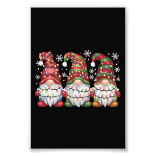 Drie Kabouters Buffalo Plaid Rode Kerst Foto Afdruk