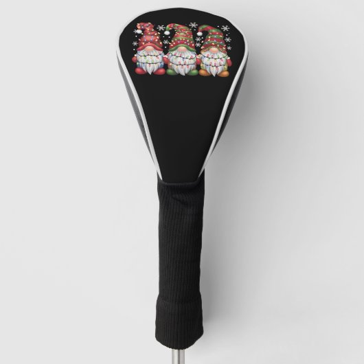 Drie Kabouters Buffalo Plaid Rode Kerst Golfheadcover (Voorkant)