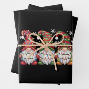 Drie Kabouters Buffalo Plaid Rode Kerst Inpakpapier Vel