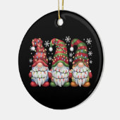 Drie Kabouters Buffalo Plaid Rode Kerst Keramisch Ornament (Links)