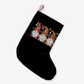 Drie Kabouters Buffalo Plaid Rode Kerst Kleine Kerstsok (Voorkant (Hangend))