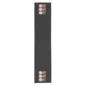 Drie Kabouters Buffalo Plaid Rode Kerst Korte Tafelloper (Voorkant)