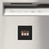 Drie kabouters Buffalo Plaid Rode Kerst Magneet (Insitu (Vaatwasser))