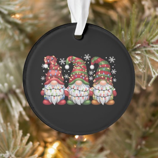 Drie Kabouters Buffalo Plaid Rode Kerst Ornament (Boom)