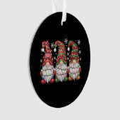 Drie Kabouters Buffalo Plaid Rode Kerst Ornament (voorkant)
