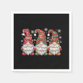 Drie Kabouters Buffalo Plaid Rode Kerst Servet (Voorkant)