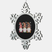 Drie Kabouters Buffalo Plaid Rode Kerst Tin Sneeuwvlok Ornament (Rechts)