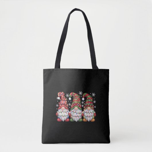 Drie kabouters Buffalo Plaid Rode Kerst Tote Bag (Voorkant)