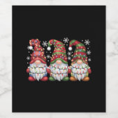 Drie Kabouters Buffalo Plaid Rode Kerst Wijn Etiket (Enkel label)