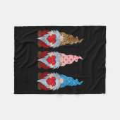 Drie kabouters die hart vasthouden Funny Valentijn Fleece Deken (Voorkant (Horizontaal))