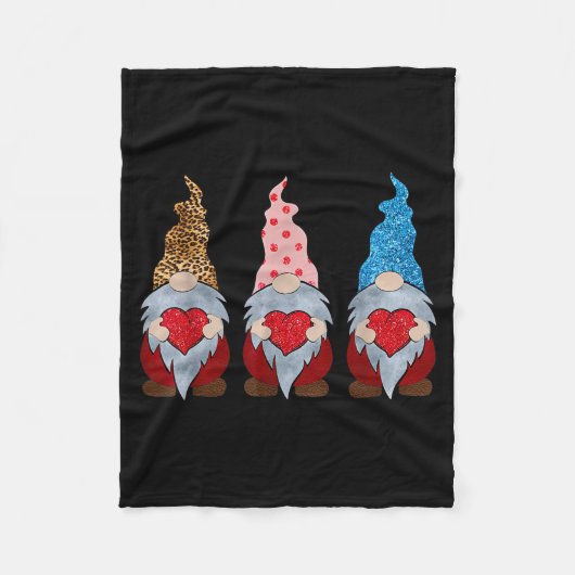 Drie kabouters die hart vasthouden Funny Valentijn Fleece Deken (Voorkant)