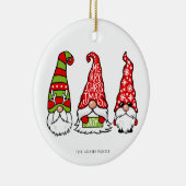 Drie kabouters Illustraties Vrolijk Kerstfeest Keramisch Ornament (Rechts)