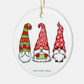 Drie kabouters Illustraties Vrolijk Kerstfeest Keramisch Ornament (Links)