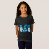 Drie kabouters in blauw kostuum Kerstmis - Hanging T-shirt (Voorkant volledig)