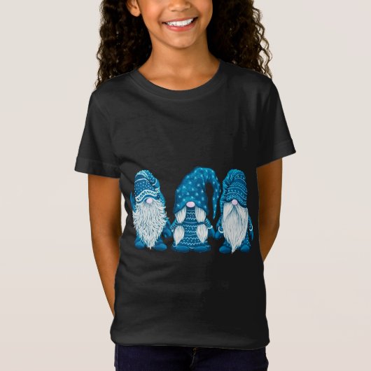Drie kabouters in blauw kostuum Kerstmis - Hanging T-shirt (Voorkant)