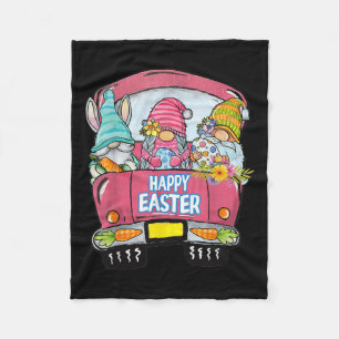 Drie kabouters in Truck Bunny Egg Gelukkige Paasda Fleece Deken