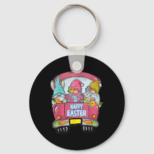 Drie kabouters in Truck Bunny Egg Gelukkige Paasda Sleutelhanger