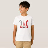 Drie Kabouters Kerst Hand Getekende Vakantie Grapp T-shirt (Voorkant volledig)