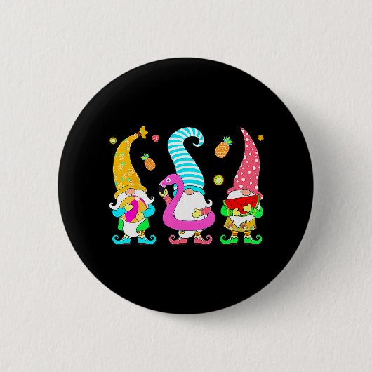 Drie kabouters Kerstmis in Juli Zomer Grappig Ronde Button 5,7 Cm (Voorkant)