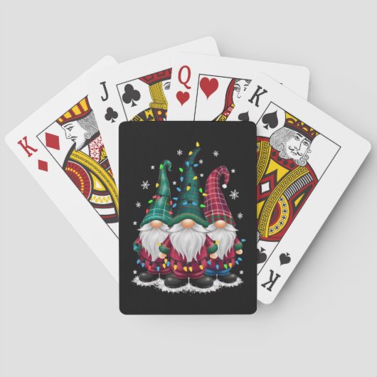 Drie Kabouters Kerstverlichting Kerstvakantie Pokerkaarten (Achterkant)