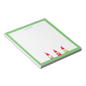 Drie kabouters met groen frame eenvoudig notitieblok (Schuin)