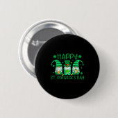 Drie kabouters met klavertje luipaard ruitjesst ronde button 5,7 cm (Voorkant /achterkant)