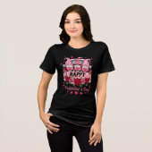 Drie kabouters op Leopard Truck Roos Valentijnsdag Tri-Blend Shirt (Voorkant volledig)