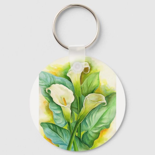 Drie kala Lilies schilderen - Multi Sleutelhanger (Voorkant)