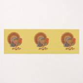 Drie kalkoenen staan in de bladkleuren in de herfs yogamat (Voorkant (horizontaal))