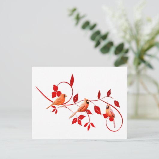 Drie Kardinalen Briefkaart (Staand voorkant)