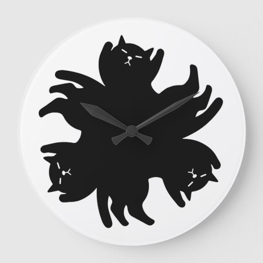 Drie kat. Chic. Cute. Koel Grote Klok (Voorkant)