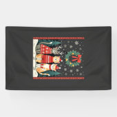 Drie kat grappige kerst kat lelijke kerst trui Mij Spandoek (Horizontaal)