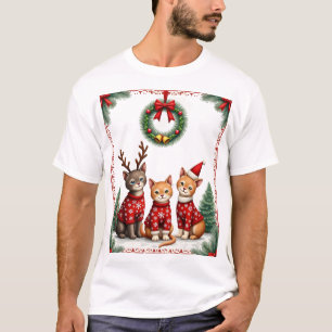 Drie kat grappige kerst kat lelijke kersttrui mij t-shirt