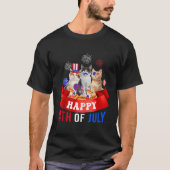 Drie kat Happy 4th van juli Balloon Lover Independ T-shirt (Voorkant)