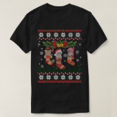 Drie kat in Sock Funny kerstkat lomp sw T-shirt (Design voorkant)