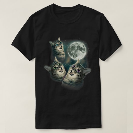 Drie Kat Maan Meme Galaxy Kitten Kunst T-shirt (Design voorkant)