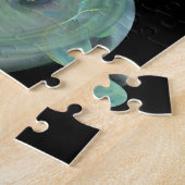 Drie kat-ogen in Zee van Ocean Green Abstract Legpuzzel (Zijkant)