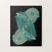 Drie kat-ogen in Zee van Ocean Green Abstract Legpuzzel (Verticaal)