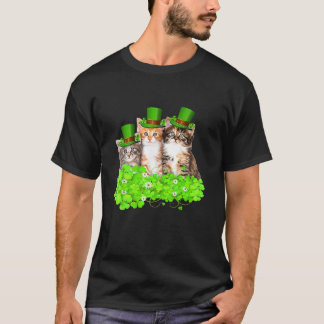 Drie kat St Patricks Day T Shirt Kat Kitten Lov