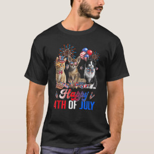 Drie kat, vierde juli Balonische onafhankelijkheid T-shirt