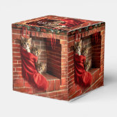 Drie katjes in een Kerstsok Bedankdoosjes (Achterkant)