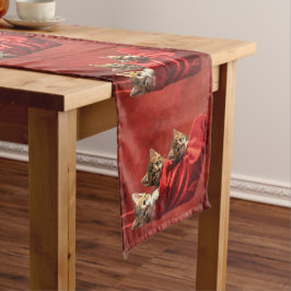 Drie katjes in een Kerstsok Tafel Runner Medium Tafelloper
