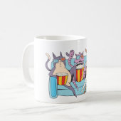 Drie katten 3D-filmliefhebbers Koffiemok (Voorkant links)