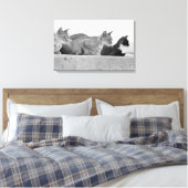 Drie katten canvas afdruk (Insitu (Slaapkamer))