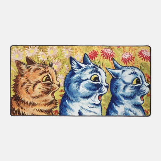 Drie katten die zingen door Louis Wain Bureaumat (Voorkant)