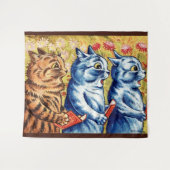 Drie katten die zingen van Louis Wain Wandkleed (Voorkant (horizontaal))