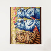 Drie katten die zingen van Louis Wain Wandkleed (Voorkant)