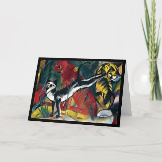 Drie Katten door het Wenskaart van Franz Marc Kaart (Voorkant)