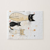 Drie Katten en bloemen puzzel (Horizontaal)